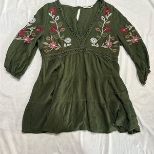 Miami Green Floral Embroidered Top
